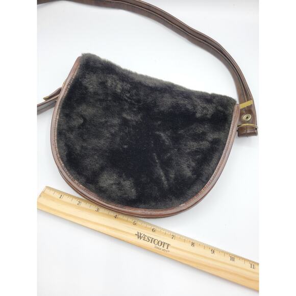 Vintage 1960's Brown‎ Faux Fur Handbag Purse - Picture 5 of 9